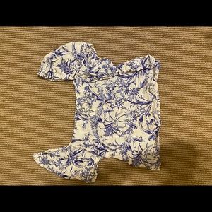 Blue Floral Blouse